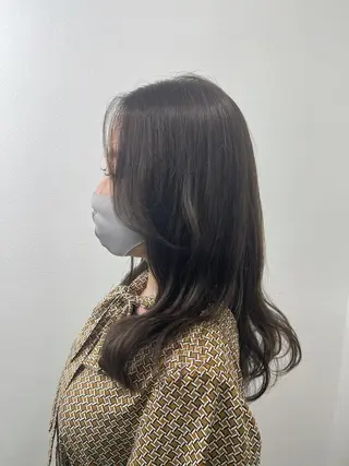 セミロング カラー &chaLme   心斎橋所属・emi/髪質改善/ 韓国風/艶カラーのヘアスタイル