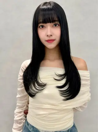 ロング カラー パーマ ヘアアレンジ ✨レイヤー/ 透明感カラー✨冨永剛のヘアスタイル