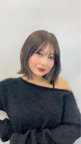 ミディアム カラー ヘアアレンジ Salowin原宿ash所属・‎透明感×艶髪 ‎🫒maki🎀のヘアスタイル