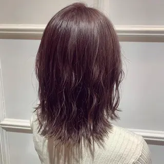 ミディアム カラー 髪質改善カラー&TR 縮毛矯正/弱酸性矯正のヘアスタイル