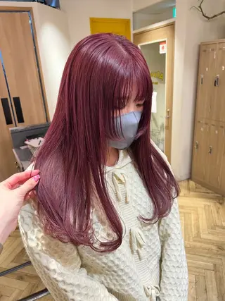 ロング カラー 艶カラー/韓国顔周り 🎀mamiのヘアスタイル