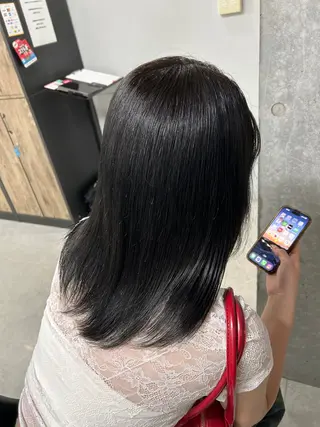 ロング カラー パーマ カズキ🌼曲がる縮毛 ／くせ毛パーマのヘアスタイル