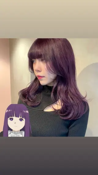 セミロング カラー カノン/アニオタ🧡 暖色/酸性ストレートのヘアスタイル