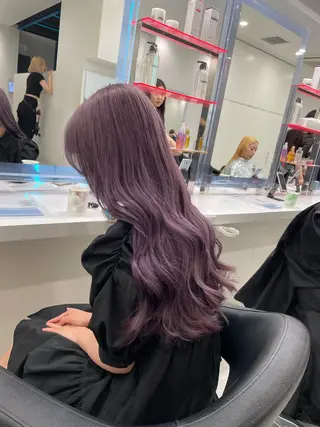 ロング カラー ブリーチなし透明感 ×縮毛矯正🤍ユウのヘアスタイル