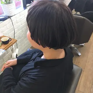 ショート カラー 薬院:今泉/上川美幸 大人ヘア/暗髪カラーのヘアスタイル