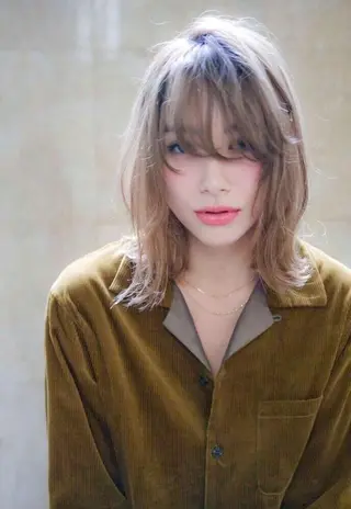 ミディアム カラー サイエンスアクア/艶 髪/レイヤー/清水のヘアスタイル