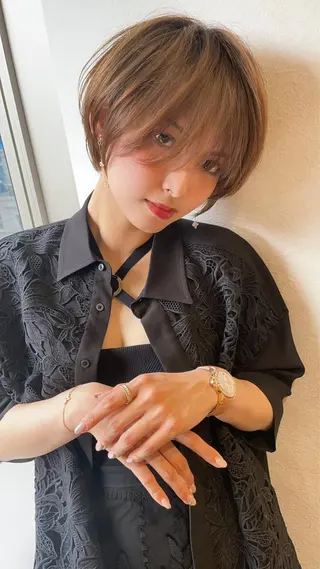 ショート カラー 🎀大川 錬🎀 ブリーチなしWカラーのヘアスタイル