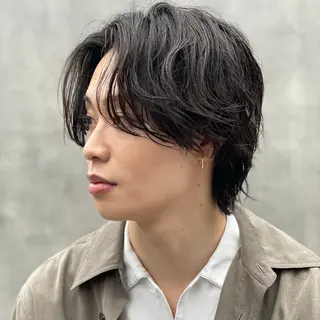 ミディアム パーマ メンズ 無料縮毛矯正モデル 募集中/TAIYOUのヘアスタイル