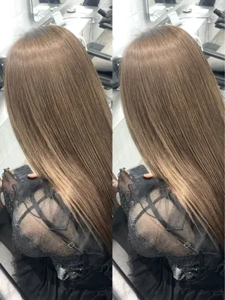 ロング カラー 表参道/ハイライト バレイヤージュのヘアスタイル