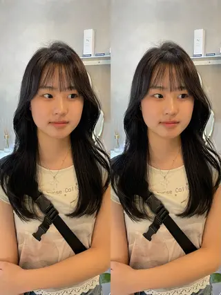 ロング ワンホンレイヤー 福岡天神RAIRAのヘアスタイル