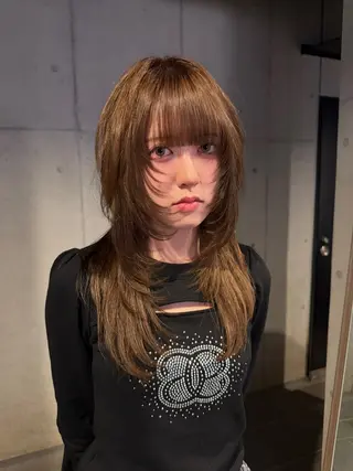 ロング カラー 似合わせウルフ/ レイヤー/山本祐輔のヘアスタイル