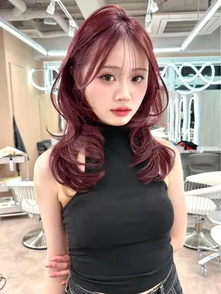 セミロング 大宮🤍縮毛矯正 レイヤー🪽なるのヘアスタイル