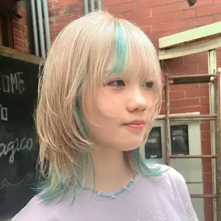 ミディアム カラー 🐝ハイトーン× レイヤーボブ/牧原のヘアスタイル
