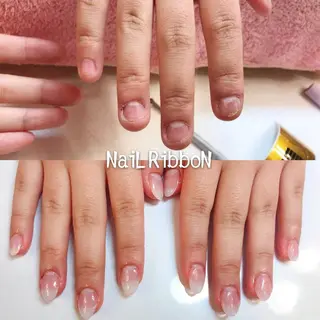 ネイル ネイルリボン 受付スタッフのネイルデザイン