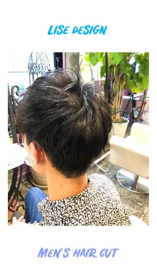 ショート カラー パーマ ヘアアレンジ メンズ 表参道Lise おおいしおりのヘアスタイル