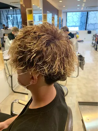 ショート メンズ メンズパーマ/難波/ 心斎橋　室園亮佑のヘアスタイル