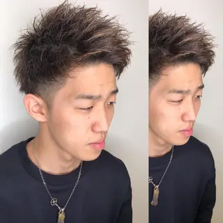 ショート カラー メンズ メンズヘア特化 崎田 成人のヘアスタイル