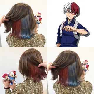 ミディアム カラー 推しカラー✨ オタク美容師ユウカのヘアスタイル