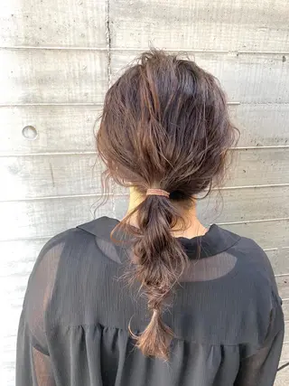 セミロング カラー ヘアアレンジ ブリーチなしで透明感 艶カラー【Ryo】のヘアスタイル