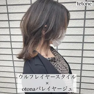 セミロング カラー テトネ タカシのヘアスタイル
