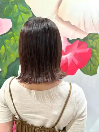 ミディアム カラー 草野ゆずき⌇縮毛矯正 ⌇レイヤー⌇ボブ🕊のヘアスタイル