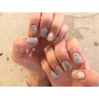 ショート カラー ネイル マツエク・マツパ illum hicariのネイルデザイン