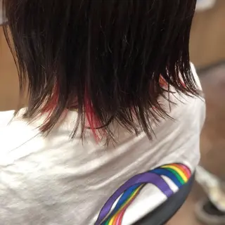 ミディアム ヘアアレンジ _WHITE鳳所属・ミルクティーベージュ ハイライトヘアHIのヘアスタイル