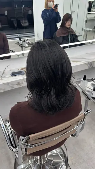 ミディアム カラー 村松 優杏のヘアスタイル