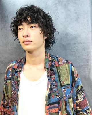 パーマ ヘアアレンジ メンズ ainico+所属・メンズ特化✂️栗原 侑也のヘアスタイル
