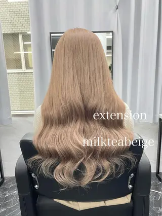 ロング カラー エクステ🩵ブリーチ 韓国ヘア🩵KAEのヘアスタイル