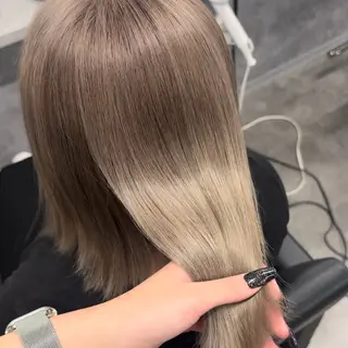 ミディアム カラー 透明感/ 艶ハイトーン/梨桜のヘアスタイル