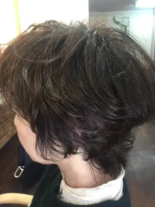 ショート カラー パーマ 桧山 真のヘアスタイル