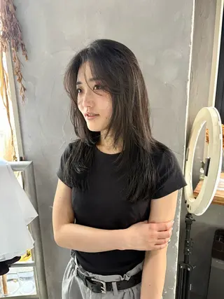 ロング カラー すぎもと さき⚡️ レイヤー･*パーマのヘアスタイル