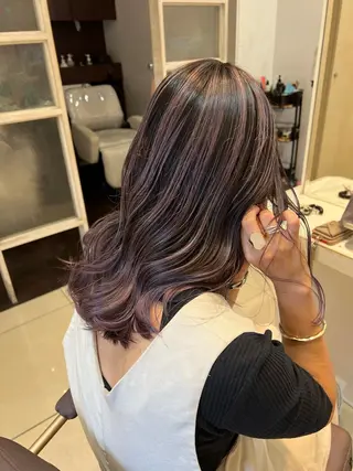 セミロング カラー はだゆうき @hadadan08のヘアスタイル