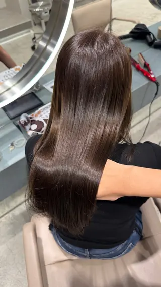 ロング カラー せな立川レディース メンズカットモデルのヘアスタイル