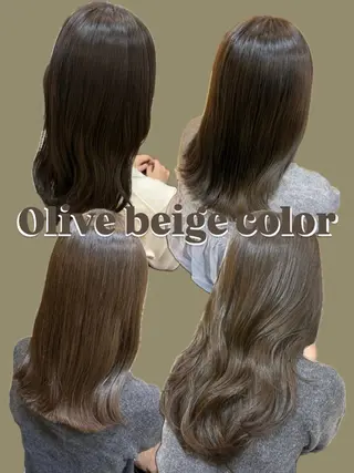 ミディアム カラー 🤎韓国ヘア ベージュ まゆか🤎のヘアスタイル