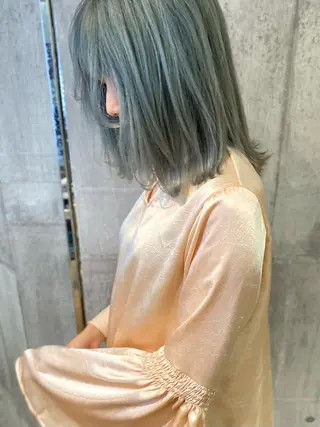 ミディアム カラー 髪質改善ｶﾗｰ ｹｱﾌﾞﾘｰﾁ/ﾀﾑのヘアスタイル