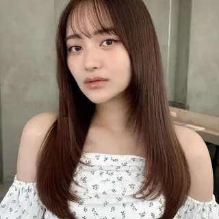 ロング ボブ/レイヤー/ 縮毛矯正/ 渡邊莉玖のヘアスタイル