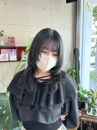 セミロング カラー ANNDER所属・遠藤惟斗/自由が丘/ 透明感カラー/パーマのヘアスタイル