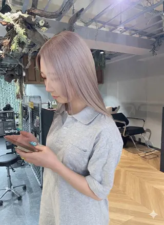 ミディアム カラー ravens デザインカラーのヘアスタイル