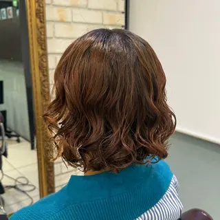 ショート パーマ 韓国風パーマ🌿コテ 巻き風パーマ/るいのヘアスタイル