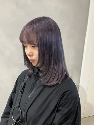 ミディアム カラー ボブ/ベージュ/ パーマ🪿近森ゆいのヘアスタイル