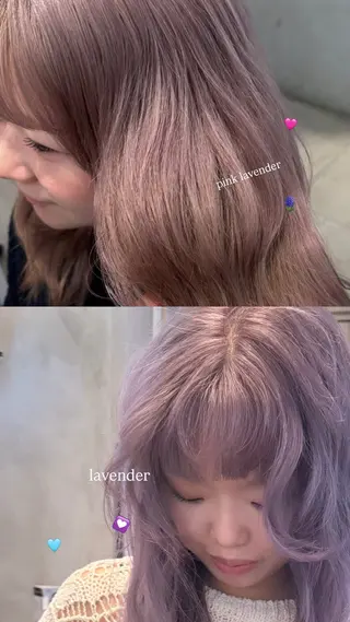 セミロング カラー ミルクティー× グレージュMOMOのヘアスタイル