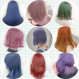 セミロング カラー 💕上野美容師☁ ブリーチ💖サワのヘアスタイル