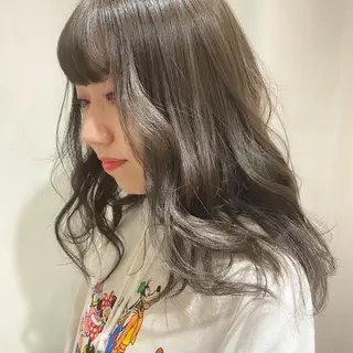 セミロング カラー パーマ ヘアアレンジ メンズ キッズ ネイル マツエク・マツパ 暖色系/透明感 治野心のヘアスタイル