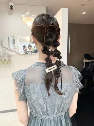 ロング お呼ばれヘア/セット /ヘアアレンジ/れいのヘアスタイル