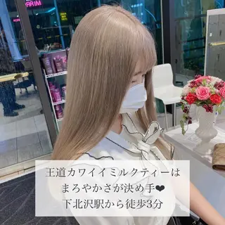 ロング カラー 韓国ヘア特化💍 tiam💍ブリーチのヘアスタイル