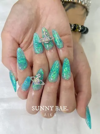 ロング ネイル SUNNY BAE.所属・Made By AIKAのネイルデザイン