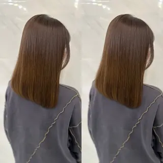 ミディアム 縮毛矯正💎髪質改善 艶カラー/木下のヘアスタイル