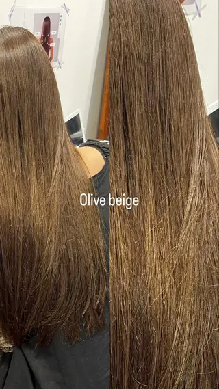 セミロング まみ/暖色カラー /デザインカラーのヘアスタイル